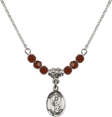 St. Uriel the Archangel Birthstone Necklace | 1/2 inch | 4mm Beads