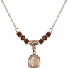 Saint Marina Birthstone Necklace | 1/2 inch | 4mm Beads  Garnet 14kt Gold Filled