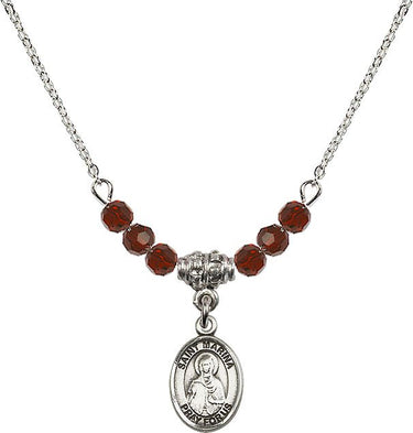 Saint Marina Birthstone Necklace | 1/2 inch | 4mm Beads