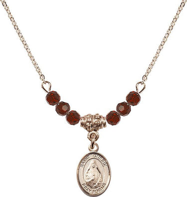 Saint Theodora Birthstone Necklace | 1/2 inch | 4mm Beads