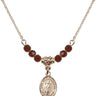 Saint Ivo of Kermartin Birthstone Necklace | 1/2 inch | 4mm Beads  Garnet 14kt Gold Filled