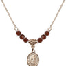 Saint Raymond of Penafort Birthstone Necklace | 1/2 inch | 4mm Beads  Garnet 14kt Gold Filled
