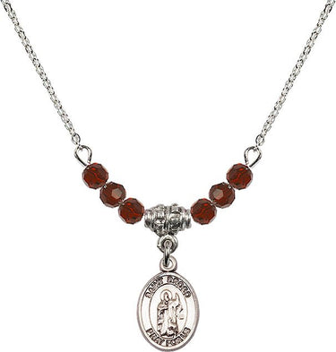 Saint Drogo Birthstone Necklace | 1/2 inch | 4mm Beads