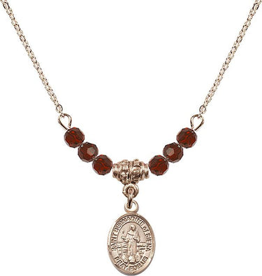 Saint Bernadine of Sienna Birthstone Necklace | 1/2 inch