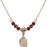 Our Lady of Assumption Birthstone Necklace | 1/2 inch | 4mm Beads  Garnet 14kt Gold Filled