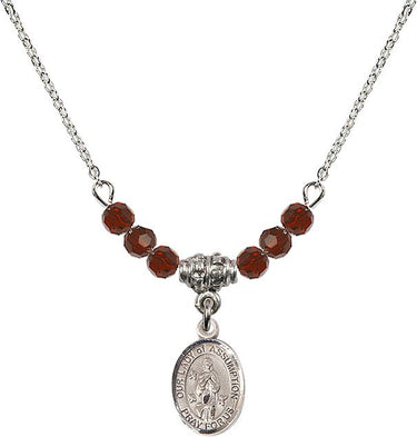 Our Lady of Assumption Birthstone Necklace | 1/2 inch | 4mm Beads