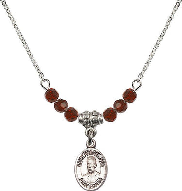 Blessed Miguel Pro Birthstone Necklace | 1/2 inch | 4mm Beads