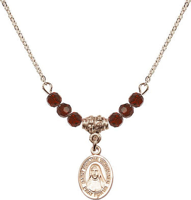 Saint Pauline Visintainer Birthstone Necklace | 1/2 inch