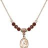 Saint Jacob of Nisibis Birthstone Necklace | 1/2 inch | 4mm Beads  Garnet 14kt Gold Filled