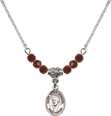 Saint Peter Canisius Birthstone Necklace | 1/2 inch | 4mm Beads