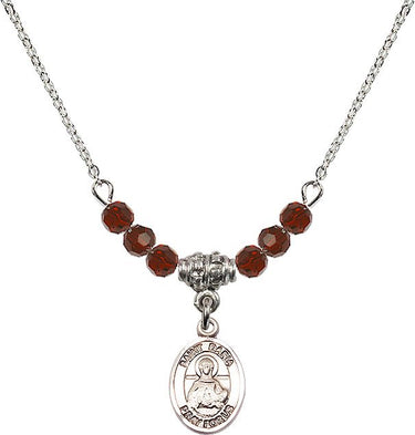Saint Daria Birthstone Necklace | 1/2 inch | 4mm Beads