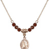 Jeanne Chezard de Matel Birthstone Necklace | 1/2 inch | 4mm Beads  Garnet 14kt Gold Filled