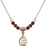 Blessed Herman the Cripple Birthstone Necklace | 1/2 inch | 4mm Beads  Garnet 14kt Gold Filled