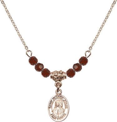 Saint Jeanne Jugan Birthstone Necklace | 1/2 inch | 4mm Beads