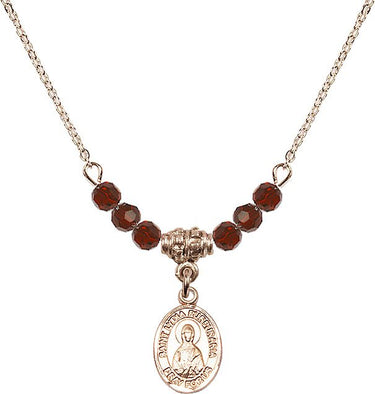 St. Lydia Purpuraria Birthstone Necklace | 1/2 inch | 4mm Beads
