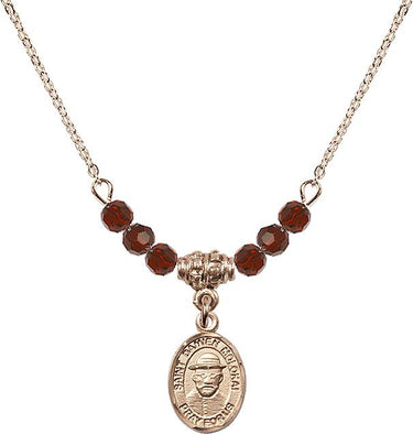 St. Damien of Molokai Birthstone Necklace | 1/2 inch | 4mm Beads
