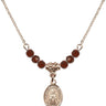 Our Lady of Rosa Mystica Birthstone Necklace | 1/2 inch | 4mm Beads  Garnet 14kt Gold Filled