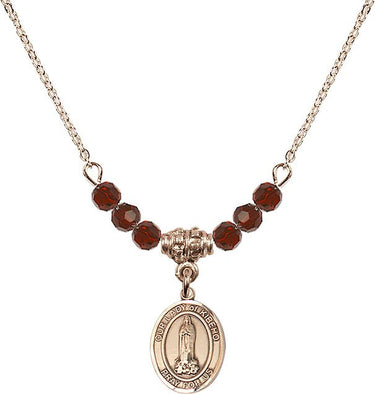 Collar con piedra de nacimiento de Nuestra Señora de Kibeho | 1,27 cm | Cuentas de 4 mm