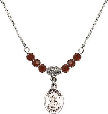 Saint Maron Birthstone Necklace | 1/2 inch | 4mm Beads