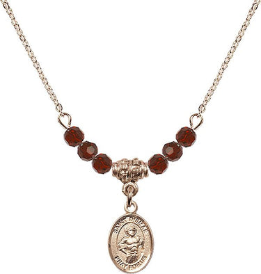 Saint Dismas Birthstone Necklace | 1/2 inch | 4mm Beads