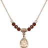Saint Mary Mackillop Birthstone Necklace | 1/2 inch | 4mm Beads  Garnet 14kt Gold Filled