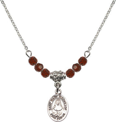Saint Mary Mackillop Birthstone Necklace | 1/2 inch | 4mm Beads