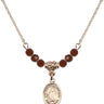 Saint Maria Bertilla Boscardin Birthstone Necklace | 1/2 inch  Garnet 14kt Gold Filled