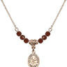 Saint Claude de la Colombiere Birthstone Necklace | 1/2 inch  Garnet 14kt Gold Filled