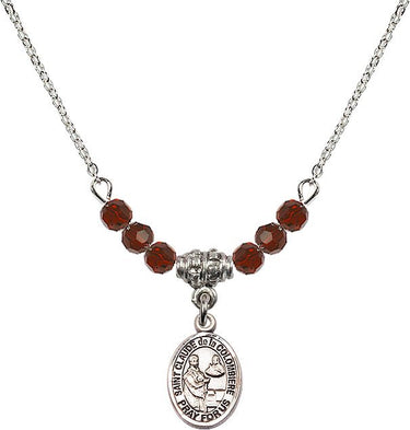 St. Claude de la Colombiere Birthstone Necklace | 1/2 inch | 4mm Beads