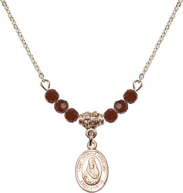 Saint Jadwiga of Poland Birthstone Necklace | 1/2 inch | 4mm Beads