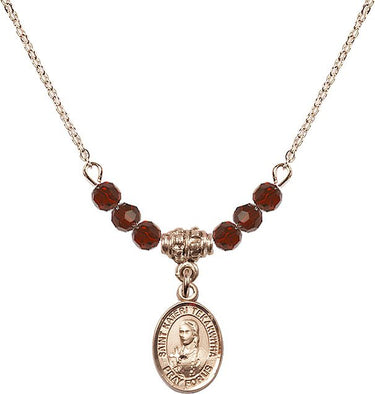 Saint Kateri Tekakwitha Birthstone Necklace | 1/2 inch | 4mm Beads