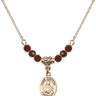 Saint Norbert of Xanten Birthstone Necklace | 1/2 inch | 4mm Beads  Garnet 14kt Gold Filled
