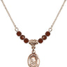 Saint Pope John XXIII Birthstone Necklace | 1/2 inch | 4mm Beads  Garnet 14kt Gold Filled