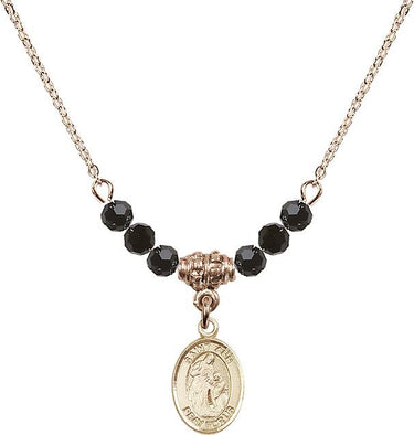 Saint Anne Birthstone Necklace | 1/2 inch | 4mm Beads | N20-9002
