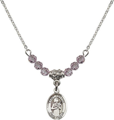 Saint Agatha Birthstone Necklace | 1/2 inch | 4mm Beads