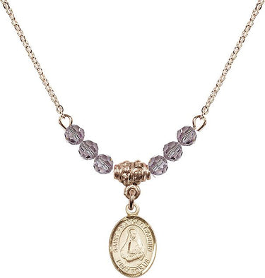 St. Frances Cabrini Birthstone Necklace | 1/2 inch | 4mm Beads