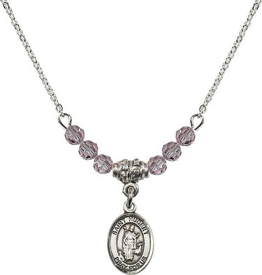 St. Hubert of Liege Birthstone Necklace | 1/2 inch | 4mm Beads