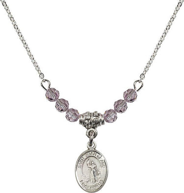 St. Joan of Arc Birthstone Necklace | 1/2 inch | 4mm Beads
