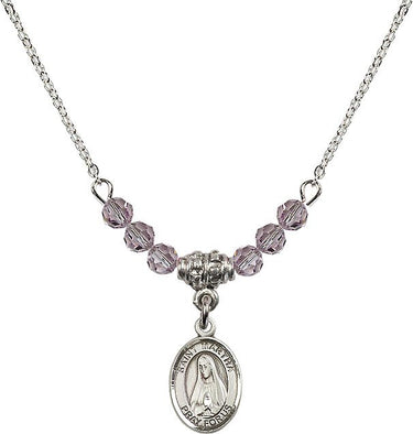 Saint Martha Birthstone Necklace | 1/2 inch | 4mm Beads