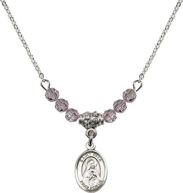 Saint Rita of Cascia Birthstone Necklace | 1/2 inch | 4mm Beads