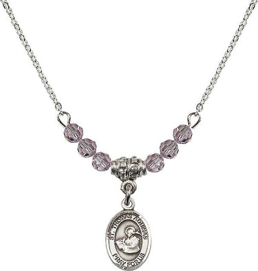 St. Thomas Aquinas Birthstone Necklace | 1/2 inch | 4mm Beads