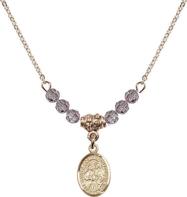 Saints Cosmas & Damian Birthstone Necklace | 1/2 inch | 4mm Beads