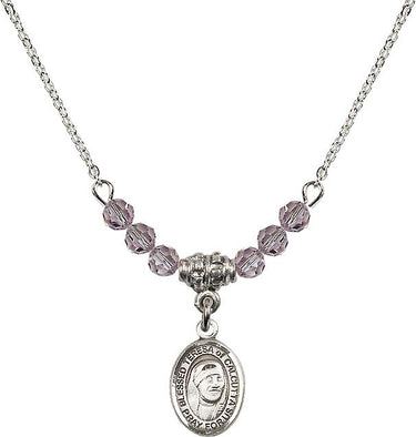 Saint Teresa of Calcutta Birthstone Necklace | 1/2 inch | 4mm Beads