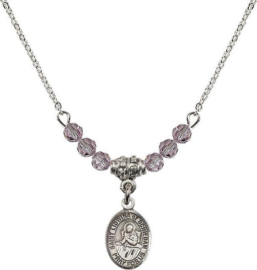Saint Lidwina of Schiedam Birthstone Necklace | 1/2 inch
