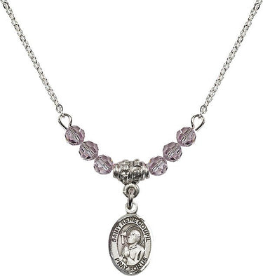 Saint Rene Goupil Birthstone Necklace | 1/2 inch | 4mm Beads