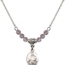 Pope Francis Birthstone Necklace | 1/2 inch | 4mm Beads  Light Amethyst Sterling Silver