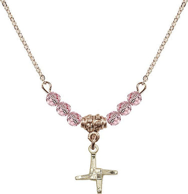 Saint Brigid of Ireland Cross Birthstone Necklace | 1/2 inch