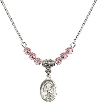 Saint Sarah Birthstone Necklace | 1/2 inch | 4mm Beads