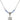 Cross Birthstone Necklace | 1/2 inch | 4mm Beads  Light Sapphire Sterling Silver
