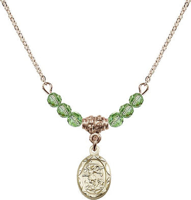 Saint Michael the Archangel Birthstone Necklace | 1/2 inch | N20-0301R